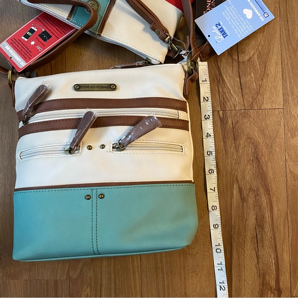Stone Mountain Crossbody Bag - Cream, Brown, and Blue - Picture 16 of 16